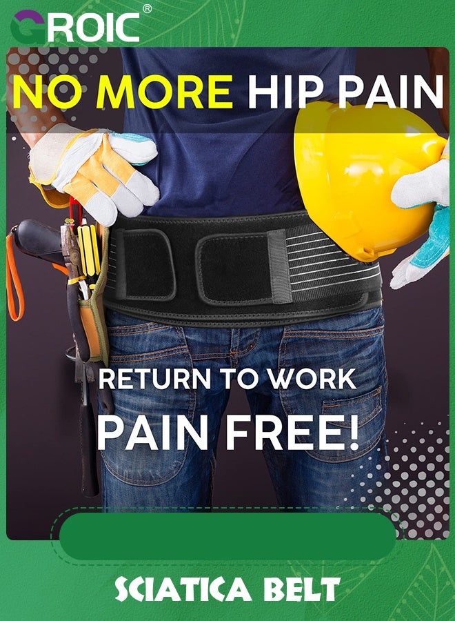 GROIC Sacroiliac SI Joint Hip Belt,Sciatica Belt- Lower Back Support Brace for Men and Women,Breathable Non-Slip Pelvic Support Belt-Trochanter Belt-Sciatica Pelvis Lumbar Hip Pain Relief - Image 4