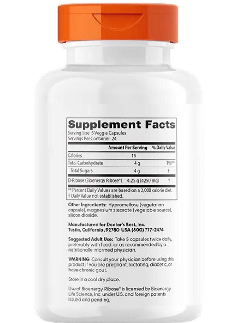 Doctor's BEST D-Ribose120 Veggie Caps - Image 2