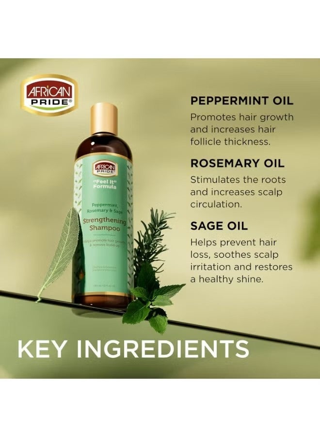 African Pride Peppermint Rosemary And Sage Strengthening Shampoo 354 ML - Image 2