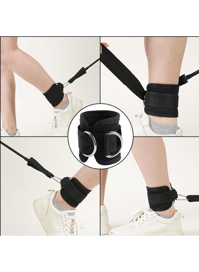 Halamine 3-piece Sports Accessories Set,Weightlifting Gloves & 5-Piece Resistance Loop Exercise Bands & Ankle Straps， for Working Out，Adjustable sports ankle strap for muscle stretching, leg muscle weight training - Image 5