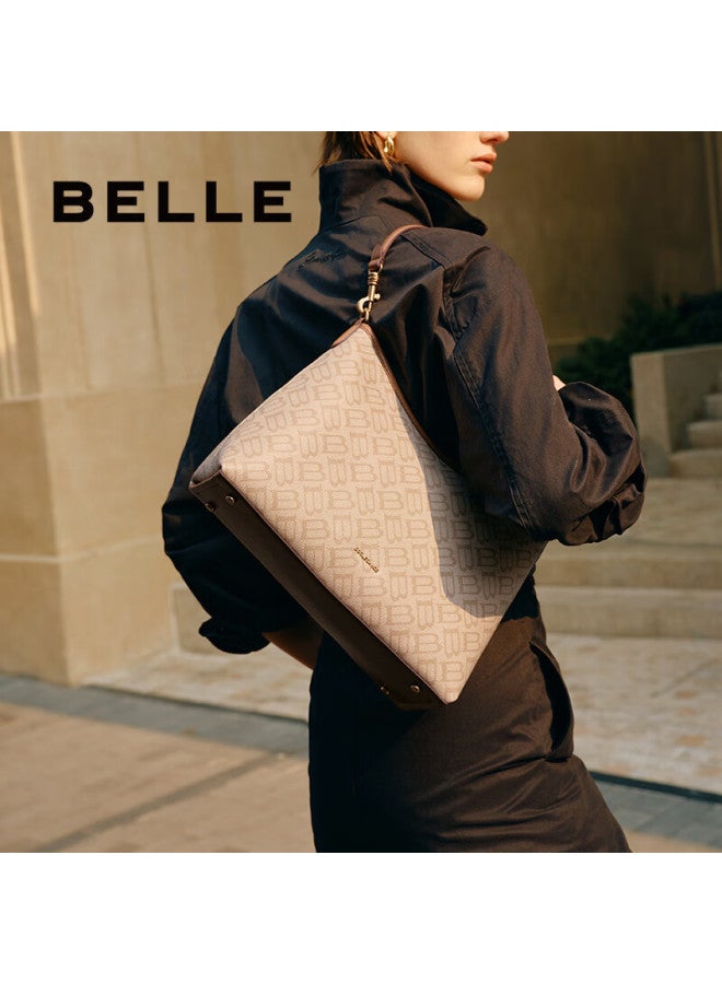 Belle Women's Handbag, 25 New Vintage Seagull Logo, Half-moon Hobo Crossbody Tote Bag X7199ax5, Apricot Color - Image 5