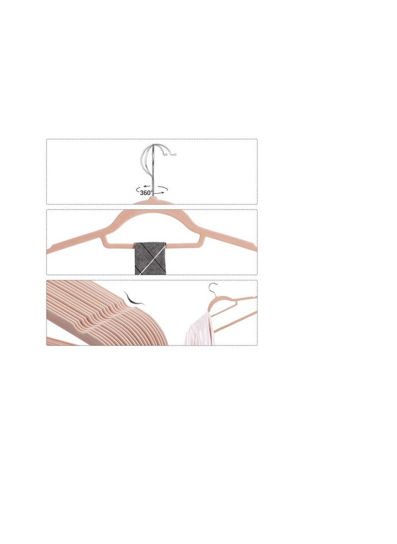 Red Dot Gift - Red Dot Gift 50-Pack Rose-Pink Non-Slip Velvet Hangers With 360 Degree Rotatable Hook - Durable & Slim - Non Slip Hangers For Coat Hangers - Pant Hangers (Rose/Blush Pink, 50 Pack) - Image 1