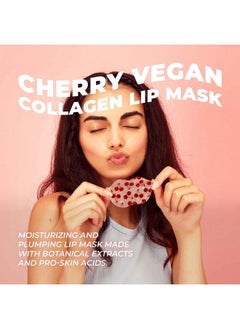 Vitamasques Lip Mask Cherry Vegan Collagen by Vitamasques 3Pack Lip Plumper is Moisturizing Repairing for Dry & Chapped Lips Nourishing & Hydrating Wild Cherries & Hyaluronic Acid Vegan & CrueltyFree  - Image 3