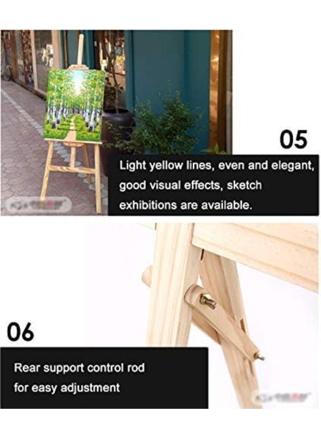 أفضل الفن 150cm حامل رسم خشبي كبير من خشب الزان بتصميم ثلاثي القوائم لعرض اللوحات – إيزل مدرسي عمودي محمول - Image 3