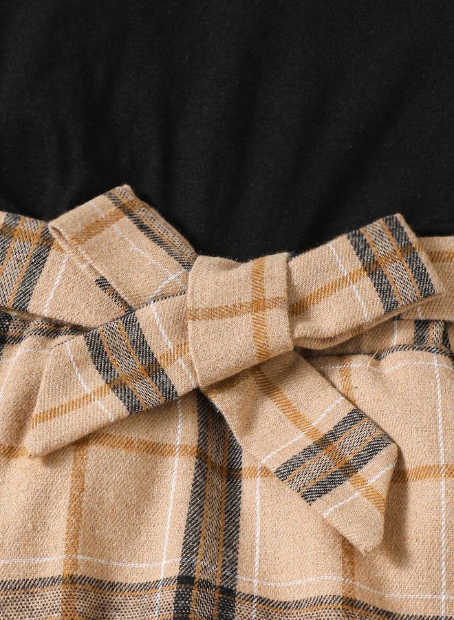 Take Two Girl's Contrast Print Bow Detail Top With Pants Set - Image 4