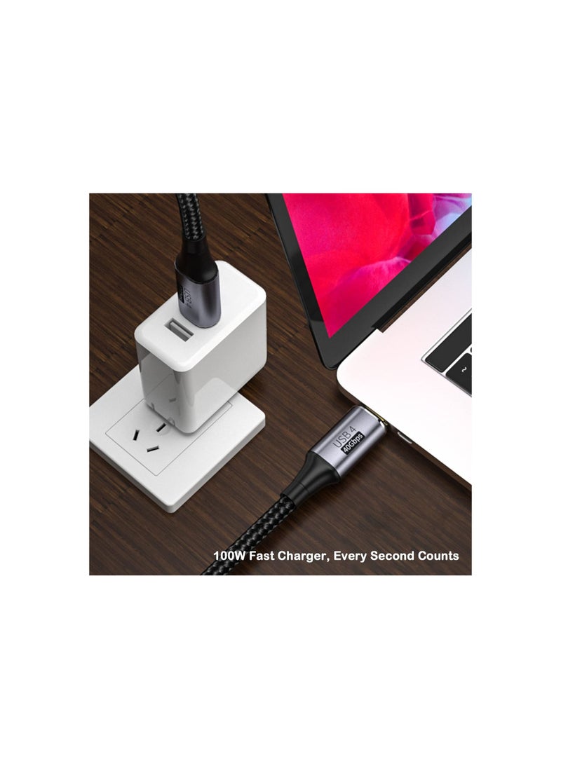 SYOSI - USB C Cable, 2-Pack Thunderbolt 4 Cable (1.6 FT) USB C to C Cable Support Thunderbolt 4 / 3, USB 4, 100W Charging, 8K Display, 40Gbps Data Transfer for External SSD, EGPU, Docking - Image 1
