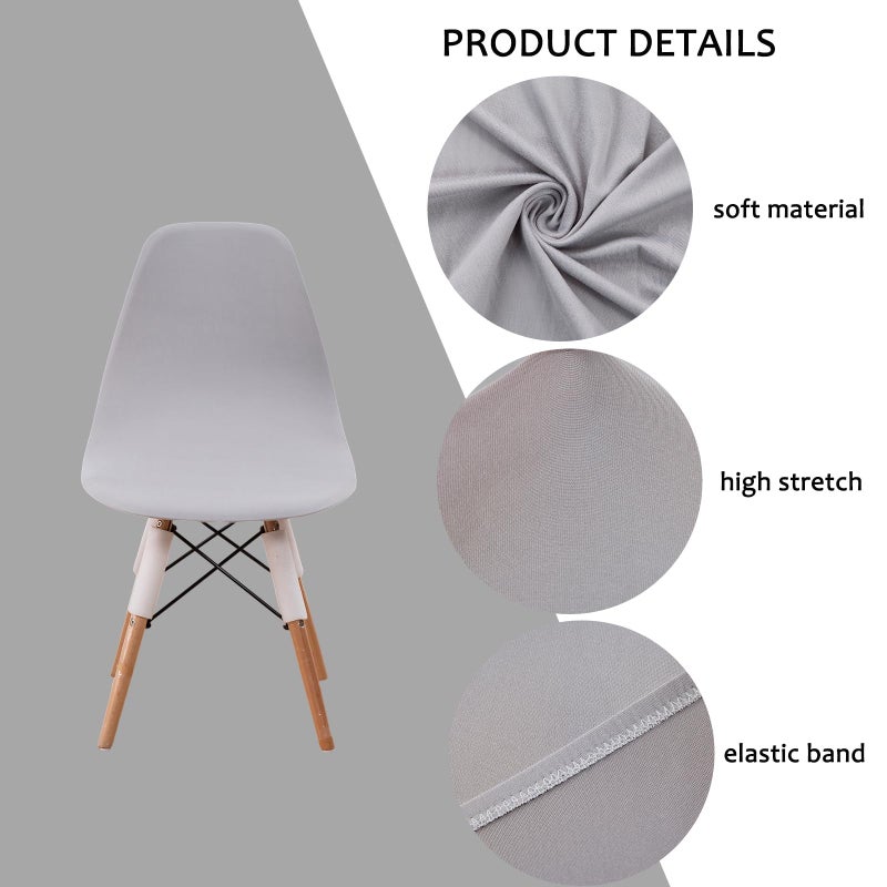 HAOYONG Mid Century Modern Dining Chair Covers Printed Shell Chair Cover Lounge Armless Chair Cover Stretchable Slipcovers for Kitchen, Office, Dining Room and Living Room(Set of 4) - Image 2