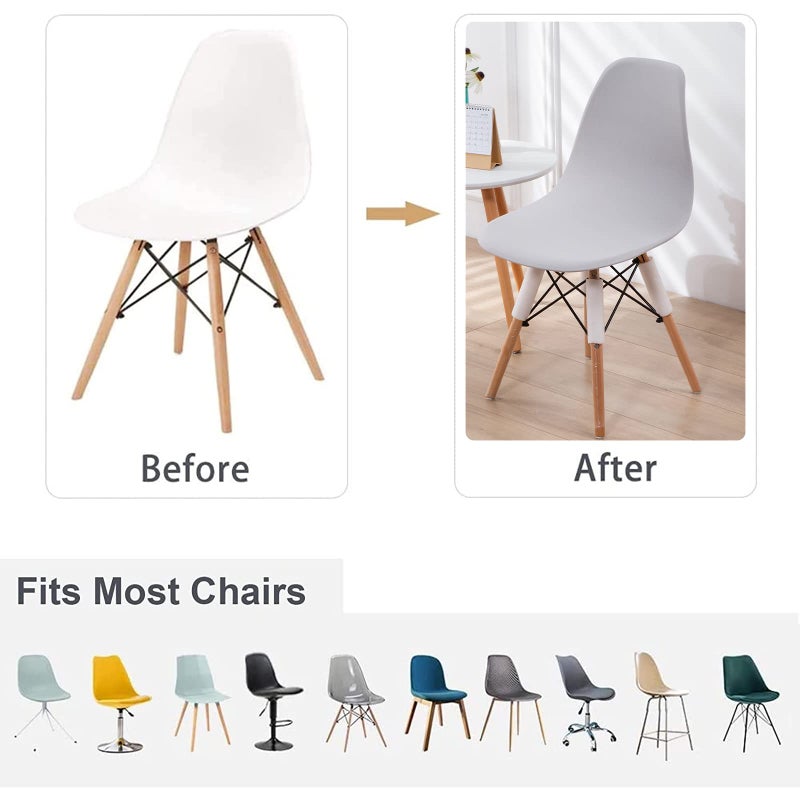 HAOYONG Mid Century Modern Dining Chair Covers Printed Shell Chair Cover Lounge Armless Chair Cover Stretchable Slipcovers for Kitchen, Office, Dining Room and Living Room(Set of 4) - Image 4
