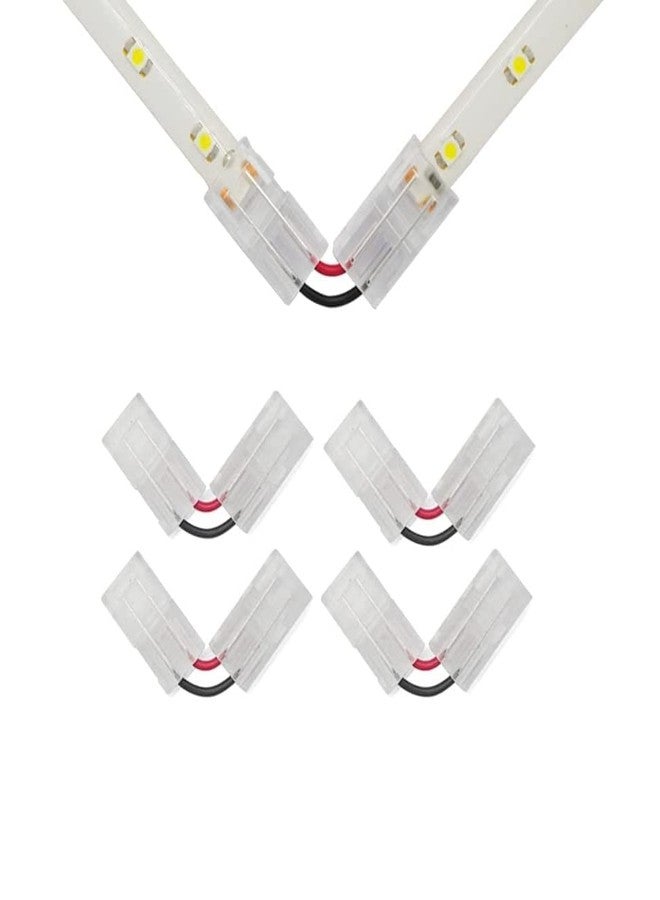 protium L Shape LED Connectors for Strip Lights, Right Angle Corner LED Strip Connectors, Solderless LED Light Strip Adapter for Single Color Tape Lights (for 2 Pin 10mm Single Color Strip Lights), 5 Pcs - Image 1