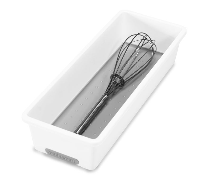 madesmart Classic 9.8 x 3.8 Bin - White | CLASSIC COLLECTION | Multi-Purpose Storage Organizer | Soft-grip Lining and Non-slip Rubber Feet | Easy to Clean | Durable | BPA-Free - Image 4