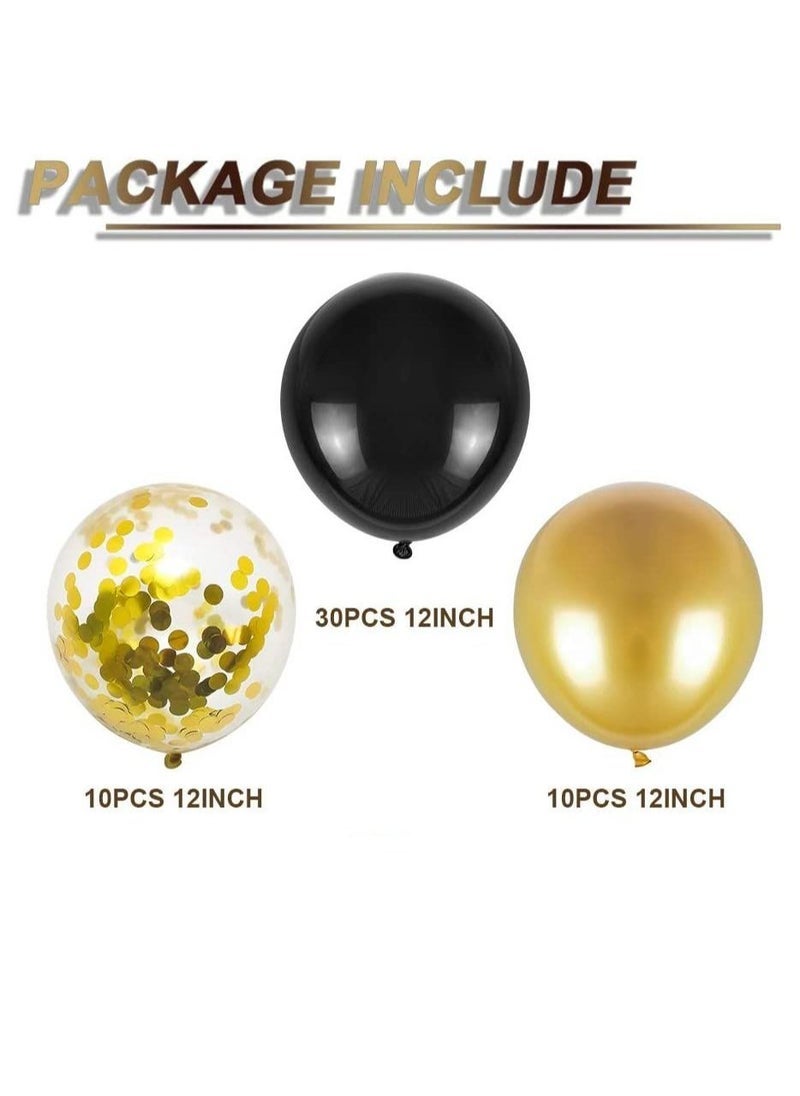 Highland 50-Piece Golden and Black Balloons for Birthday/Baby Shower/Anniversary Party Decorations - Image 2