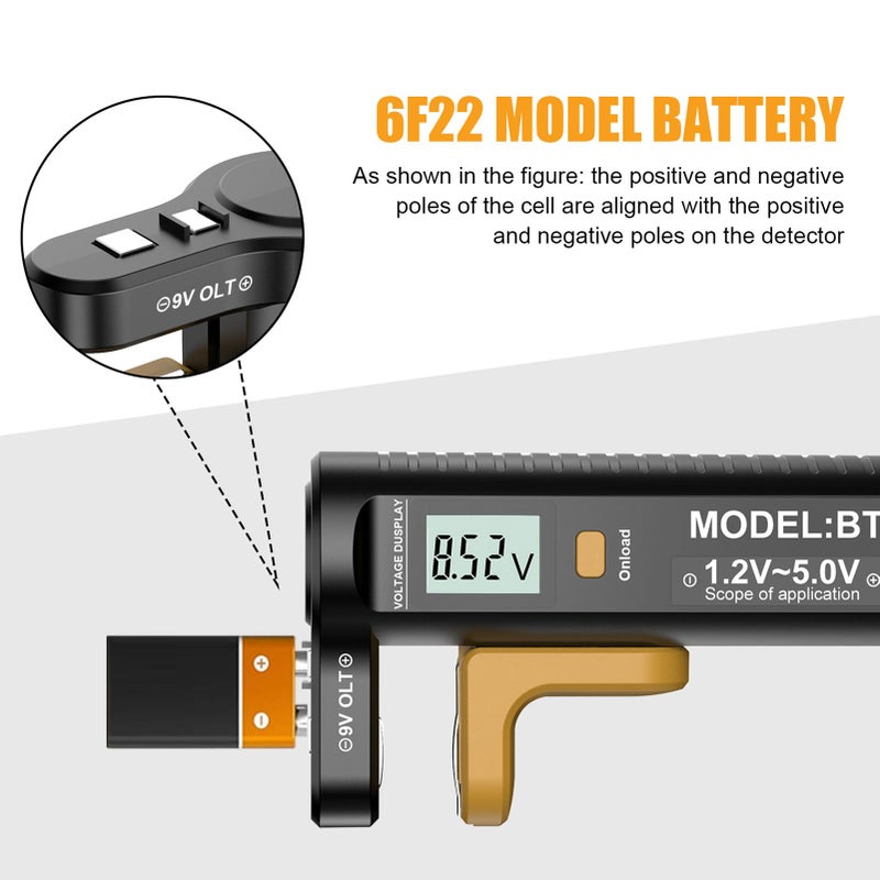 Digital Battery Tester LCD Display for AA AAA C D 9V Batteries 1 2V to 5 0V Voltage Checker - Image 5