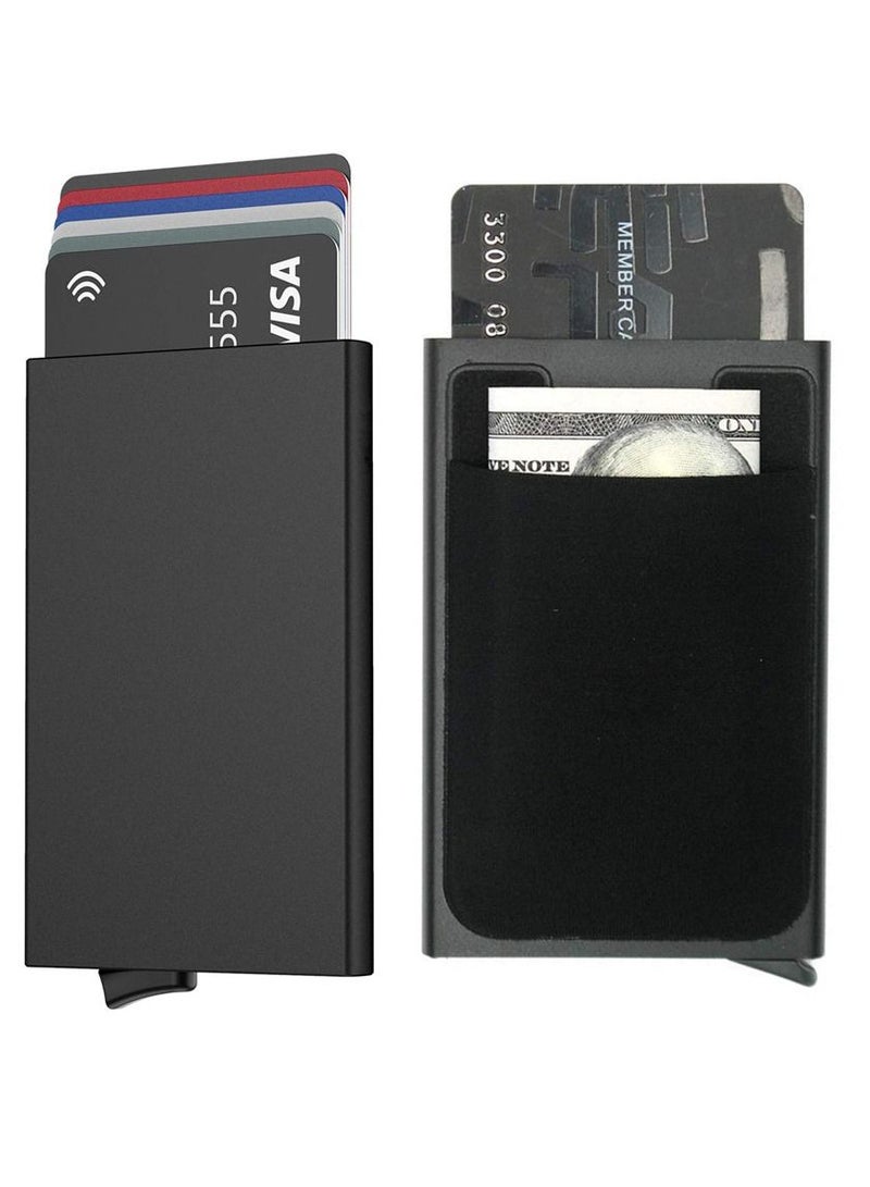 Pop Up Wallet Credit Card Holder For Men and Women RFID Blocking Metal Case  - Image 1