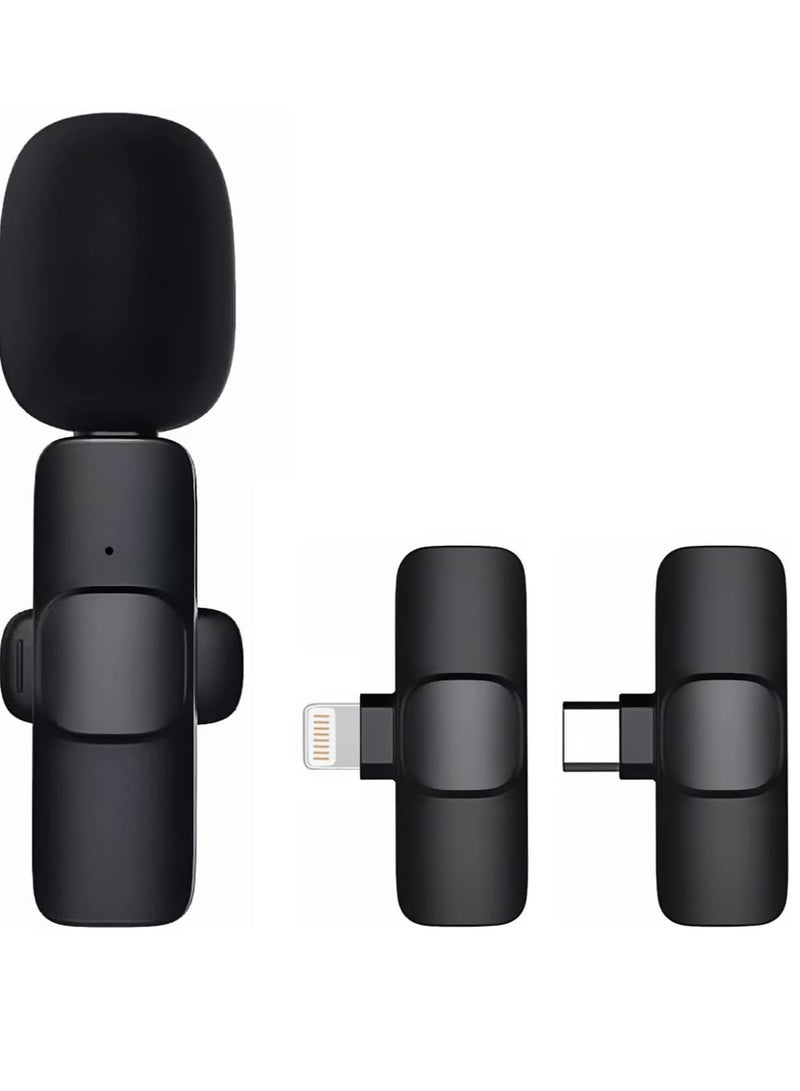 ELTRAZONE 2 in 1 iphone or type-c Wireless Lavalier Microphone For IPhone, Plug Play, Portable Audio Video Recording Mic for Youtube, Live Stream, Vlog, Interview, Laptops PC  - Image 1