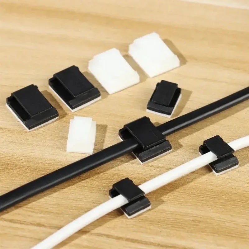 40/10Pcs Self-adhesive Car Cable Clips Cable Winder Drop Wire Tie Fixer Holder Cord Organizer Management Desk Cable Tie Clamps - Image 5