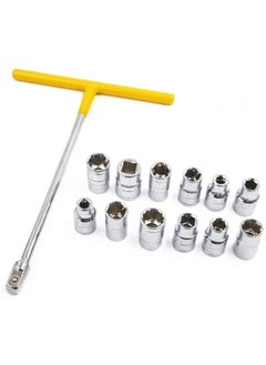 Inditrust Inditrust 14 PCS Vehicle Car T Shaped Handle Wrench Spanner with 819mm 12 Socket Tool Set With 12 Ratchet Socket Wrench Free  - Image 2