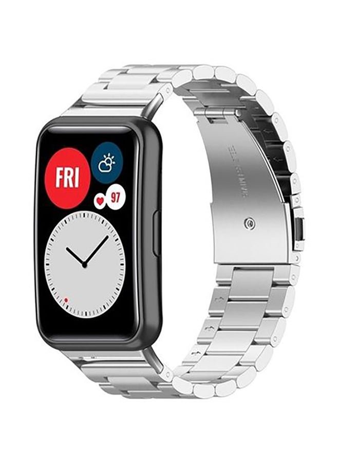 Loquat Metal Replacement Band For Huawei Watch Fit Silver - Image 1