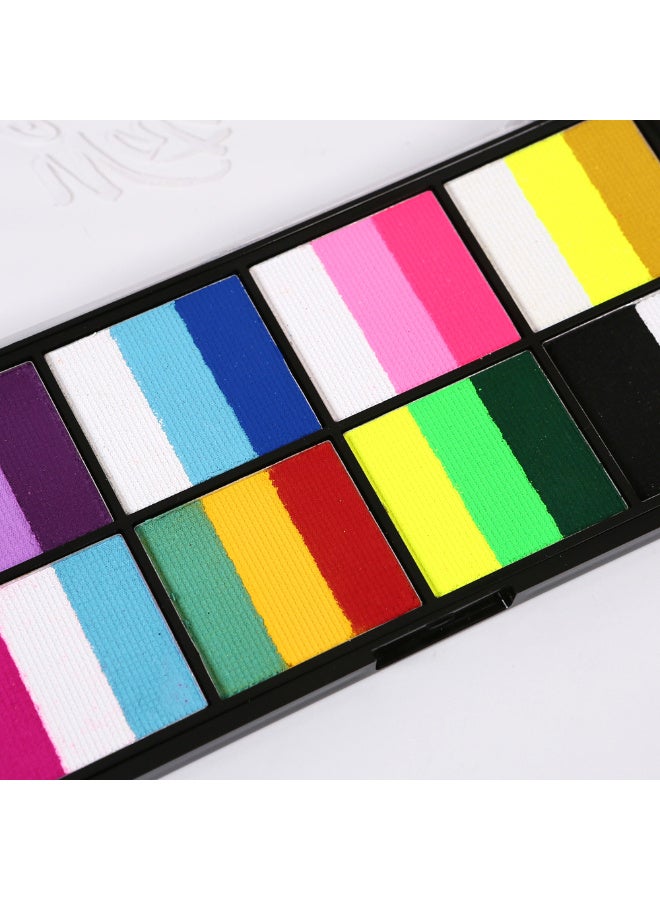 TFIXOL Watercolor Paint Palette Set 24 Colors Set Professional Face Split Cakes with 4 Brush & 4 Stencils Safe & Non Toxic Water Activated Face and Body Painting Makeup - Image 5