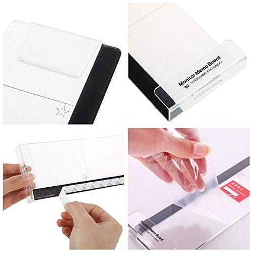 MINSA Fashion Multifunction Utility Acrylic Transparent Computer Monitors Side Panel/Memo Pads/Message Boards/Sticky Boards for Computer Screen, 1 Set (Left & Right) (Phone Holder) - Image 5