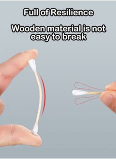 ZCM-HAPPY 2000 PCS Double-Headed Cotton Swabs - Disposable, Soft, Multipurpose for Ear Cleaning, Baby Care and Makeup Removal (Pointed and Screw)  - Image 3