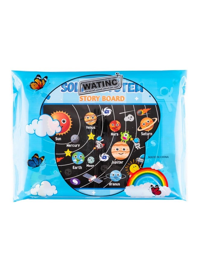 واتينك مجموعة لوحات قصصية من اللباد للفضاء الخارجي مكونة من 44 قطعة بطول 3.5 قدم، مجموعة ألعاب تفاعلية من الفلانيل مع خطافات، رائد فضاء وكواكب وكائنات فضائية ومجرة قابلة لإعادة الاستخدام، هدية للأولاد والبنات - Image 5