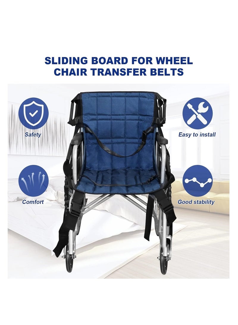 McDou Lift Stair Slide, Wheelchair Mobility Strap, Lift Cushion, Wheelchair Rise Assist Strap, Mobility Strap for lifting the elderly and facilitating descending stairs(blue - 4 handles, no shoulder strap) - Image 4