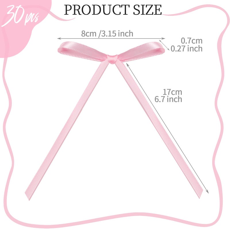 YGDZ Pink Bows for Cake, 30PCS Pink Bow Cake Topper, Ribbon Bowknot for Vintage Cake Decorating, Balloon, Coquette Themed Party Decorations, Birthday, Wedding Party Supplies - Image 4