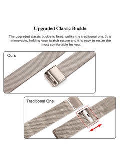 O Ozone Slim Milanese Straps For Apple Watch 38mm 40mm 41mm 42mm, Stainless Steel Replacement Band for iWatch Series 10 9 8 7 6 5 4 3 2 1 SE Women- Beige  - Image 4