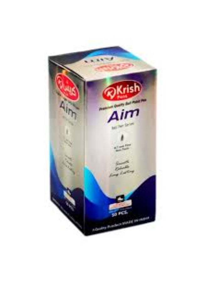 KRISH PENS AIM PREMIUM QUALITY BALLPOINT PEN - 50 PCS