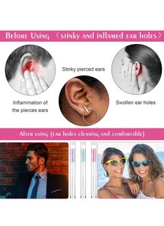 Maitys 360 Pieces Ear Hole Floss Earrings Hole Cleaner Disposable Piercing Aftercare Cleaner Earrings Piercing Cleaning Line Ear Piercing Care Cleaning Tool for Women Men (Blue, Rose Red, Purple)  - Image 3