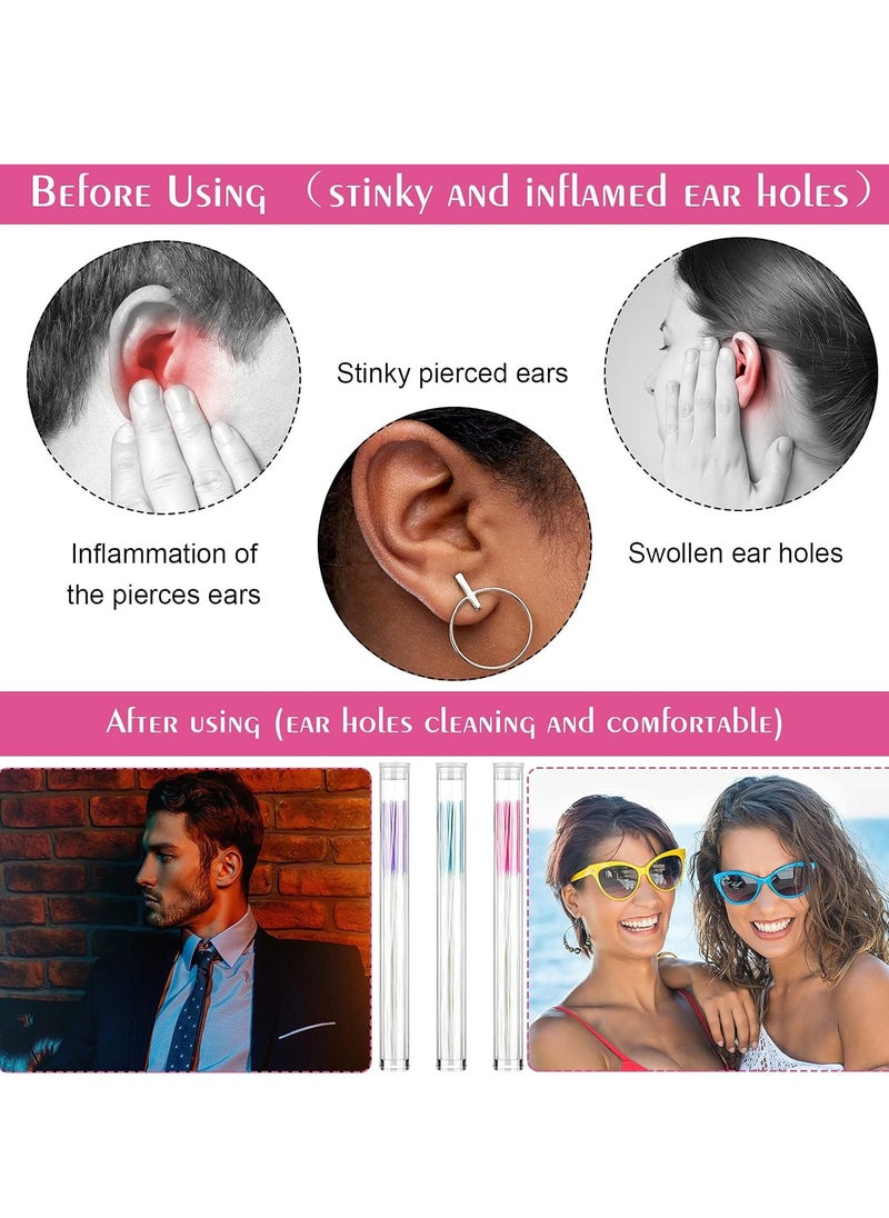Maitys 360 Pieces Ear Hole Floss Earrings Hole Cleaner Disposable Piercing Aftercare Cleaner Earrings Piercing Cleaning Line Ear Piercing Care Cleaning Tool for Women Men (Blue, Rose Red, Purple)  - Image 3