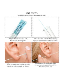 Maitys 360 Pieces Ear Hole Floss Earrings Hole Cleaner Disposable Piercing Aftercare Cleaner Earrings Piercing Cleaning Line Ear Piercing Care Cleaning Tool for Women Men (Blue, Rose Red, Purple)  - Image 4