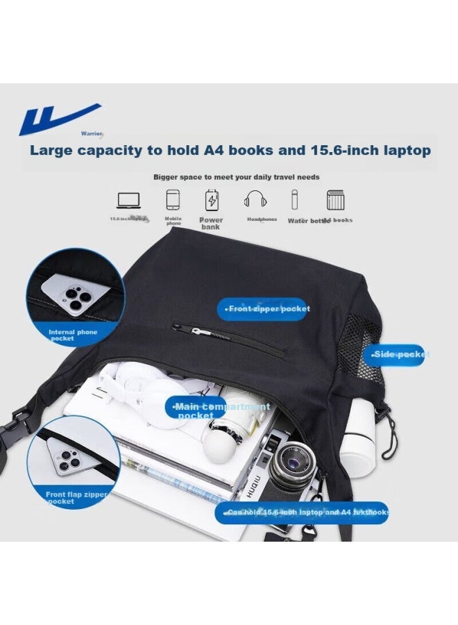 Pull Back Warrior Large Capacity Crossbody Bag Men Simple Trendy Messenger Bag Lightweight Shoulder Bag For College Students - Image 1