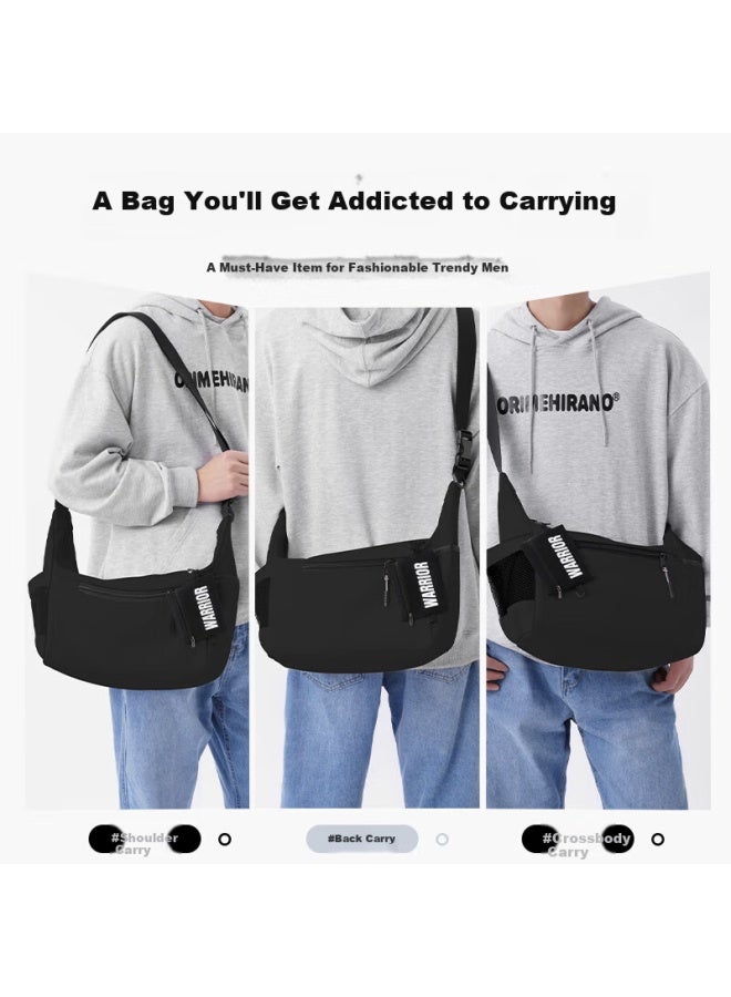 Pull Back Warrior Large Capacity Crossbody Bag Men Simple Trendy Messenger Bag Lightweight Shoulder Bag For College Students - Image 4
