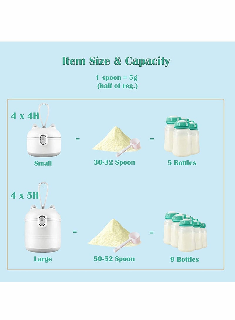 KASTWAVE Formula Dispenser, Baby Portable Milk Powder Dispenser Snack Storage Container for Travel Bedroom Outdoor for Infant Toddler Children Travel (Large Pink) - Image 3