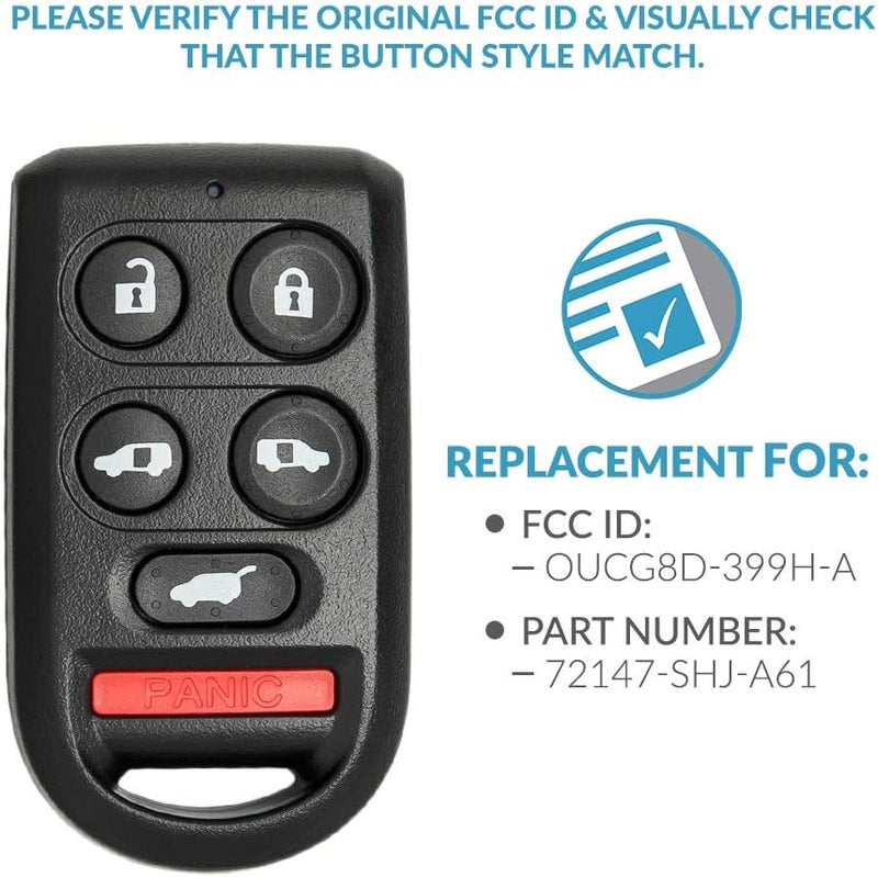 Keyless2Go Replacement for Keyless Entry Remote Car Key Fob for Select Honda Odyssey Vehicles - Image 3