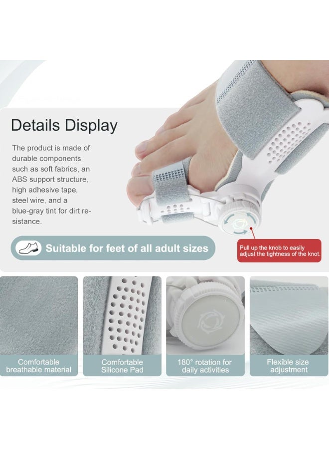 Bunion Corrector for Big Toe for Men and Women, Adjustable Knob Toe, Orthosis and Non-Slip Big Toe Separator Designed for Orthopedic Bunion Correction, Suitable for Left and Right Feet, Grey - Image 5