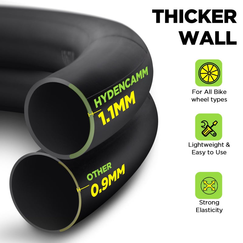 Hydencamm 2 Pack 26x1.75/2.125 Bike Tire Tube, 26x1.75 26x1.95 26x2.10 26x2.125 with 48mm Schrader Valve, Butyl Bike Tube 26 x 1.95 with 2PCS Levers, for MTB and Cruisers, City Bikes, Road Bikes - Image 4
