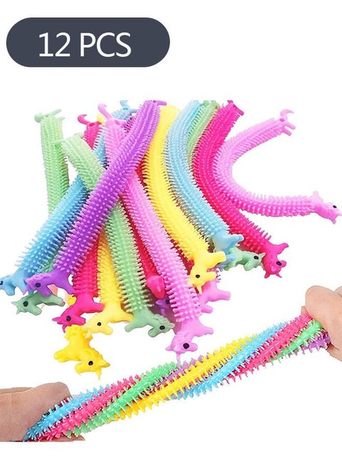12 Piece Sensory Stress Toys Fidget Therapy Unicorn Stretchy String Toys, Anti Anxiety Fidgeting Relaxing Squeeze Toy for Kids and Adults