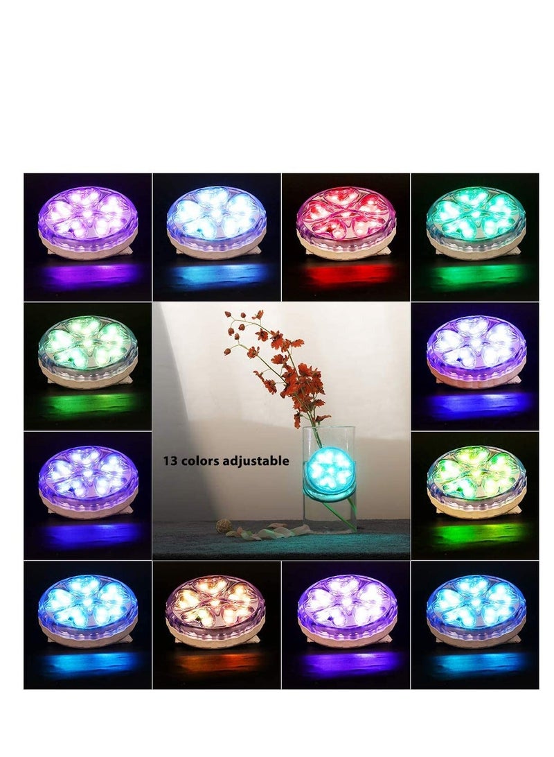 واي آند دي SYOSI Submersible Led Lights with Remote Hot Tub Bath Spa LED Color-Changing Magnetic Floating Pool Light Underwater for Vase Aquarium Decoration Camping 2 Pack  - Image 2
