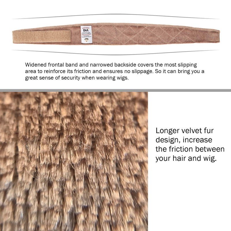 GEXWORLDWIDE GEX Wig Grip Band Adjustable Velvet Non-Slip Breathable Head Band to Keep Wig Secured and Prevent Headaches (Tan) - Image 5