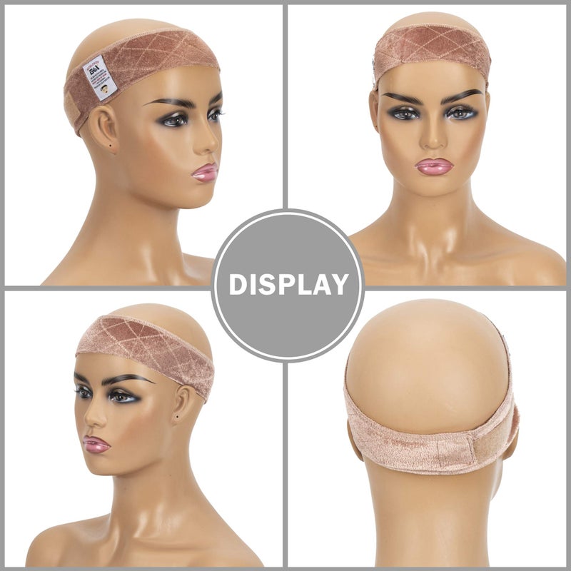 GEXWORLDWIDE GEX Wig Grip Band Adjustable Velvet Non-Slip Breathable Head Band to Keep Wig Secured and Prevent Headaches (Tan) - Image 2