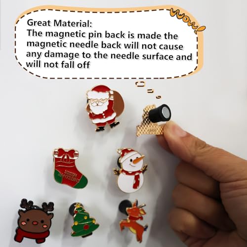 WFCYX 10 Magnetic Pin Backs for Enamel Pins (Black), Converts Pins into Refrigerator Magnets & Put Your Pins on Fridge for Seasonal Decorations and Gifts, Enamel Pins Not Included - Image 4