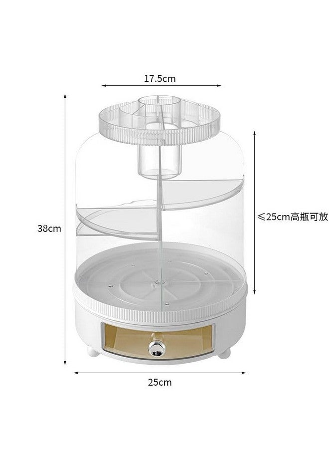 Bayleef Rotating Cosmetic Storage Box Hand-held Partition Table Storage Rack Light Luxury Transparent Cosmetic Storage Rack Luxurious Look - Image 2