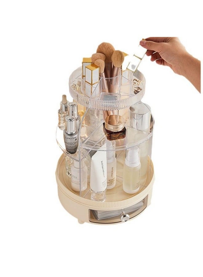 Bayleef Rotating Cosmetic Storage Box Hand-held Partition Table Storage Rack Light Luxury Transparent Cosmetic Storage Rack Luxurious Look - Image 3