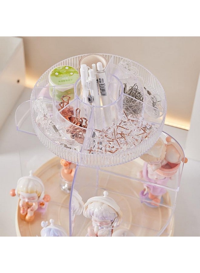Bayleef Rotating Cosmetic Storage Box Hand-held Partition Table Storage Rack Light Luxury Transparent Cosmetic Storage Rack Luxurious Look - Image 5