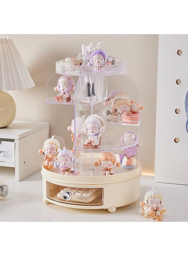 Bayleef Rotating Cosmetic Storage Box Hand-held Partition Table Storage Rack Light Luxury Transparent Cosmetic Storage Rack Luxurious Look - Image 4