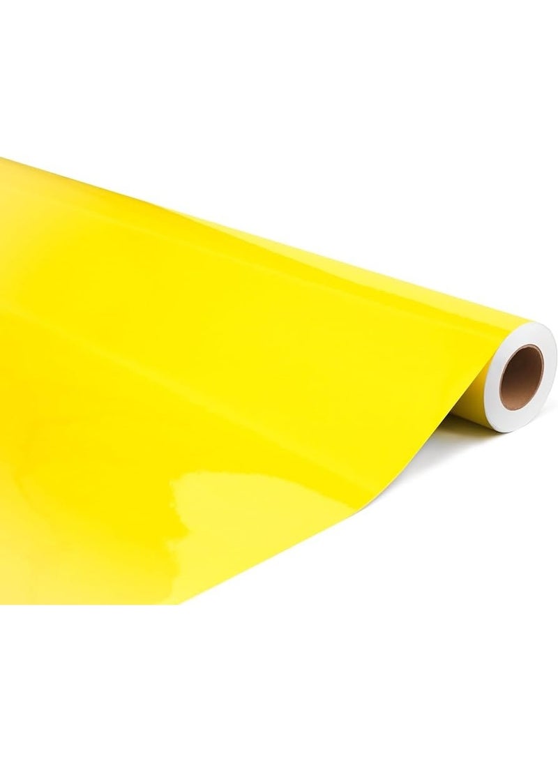 ركس رول ستيكر لون اصفر للرسم و الطباعة لاصق 50 متر * 1.22 سم - Image 1