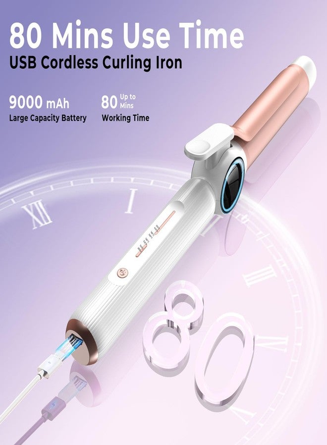 trylater Cordless Curling Iron 9000 mAhUSB Rechargeable, 4 Temps Setting Cordless Hair Curlers, 280°F-400°F Travel Cordless Curling Wand, Wireless Ceramic Hair Styling Tools Hot Rollers Hair Curlers - Image 2