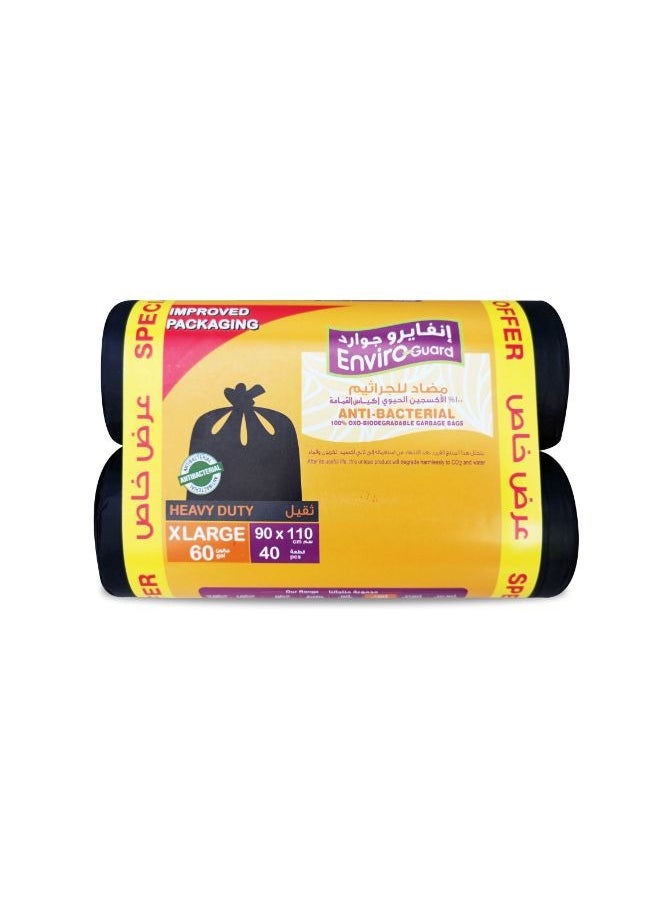 Enviro Guard Anti Bacterial Heavy Duty XL Garbage Bag Rolls 2 x 20 Pcs  - Image 1